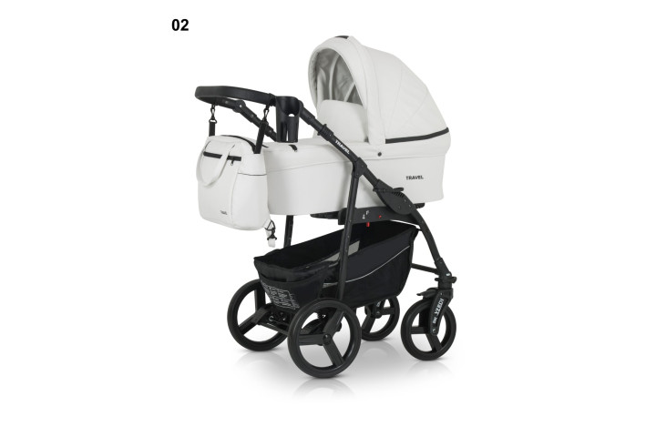 Verdi Travel col.02  eko āda (pelēks) Bērnu universālie rati 3in1